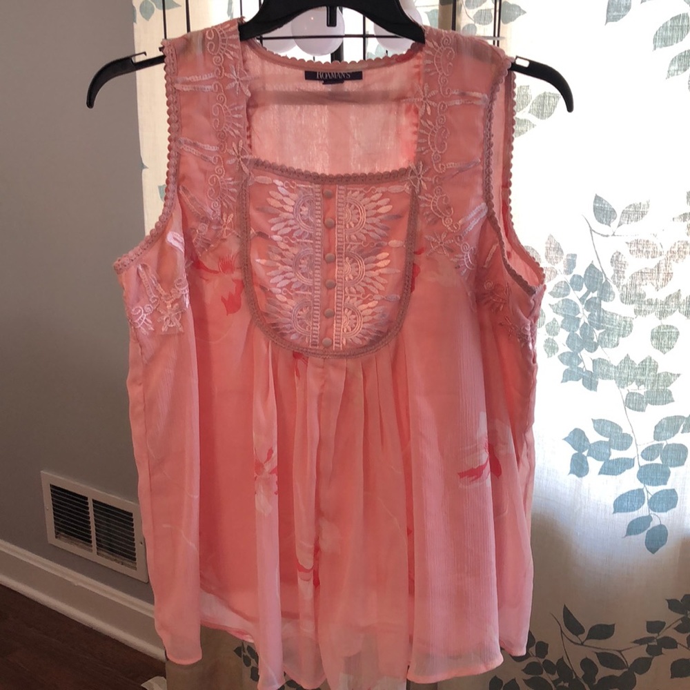 Size 16 W pink top